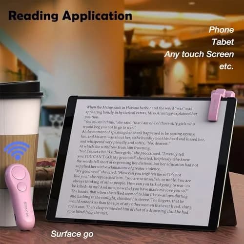 SK SYUKUYU RF Remote Page Turner for Kindle, iPad, Tablets & Phones | Pink, 30m Range thumbnail 7