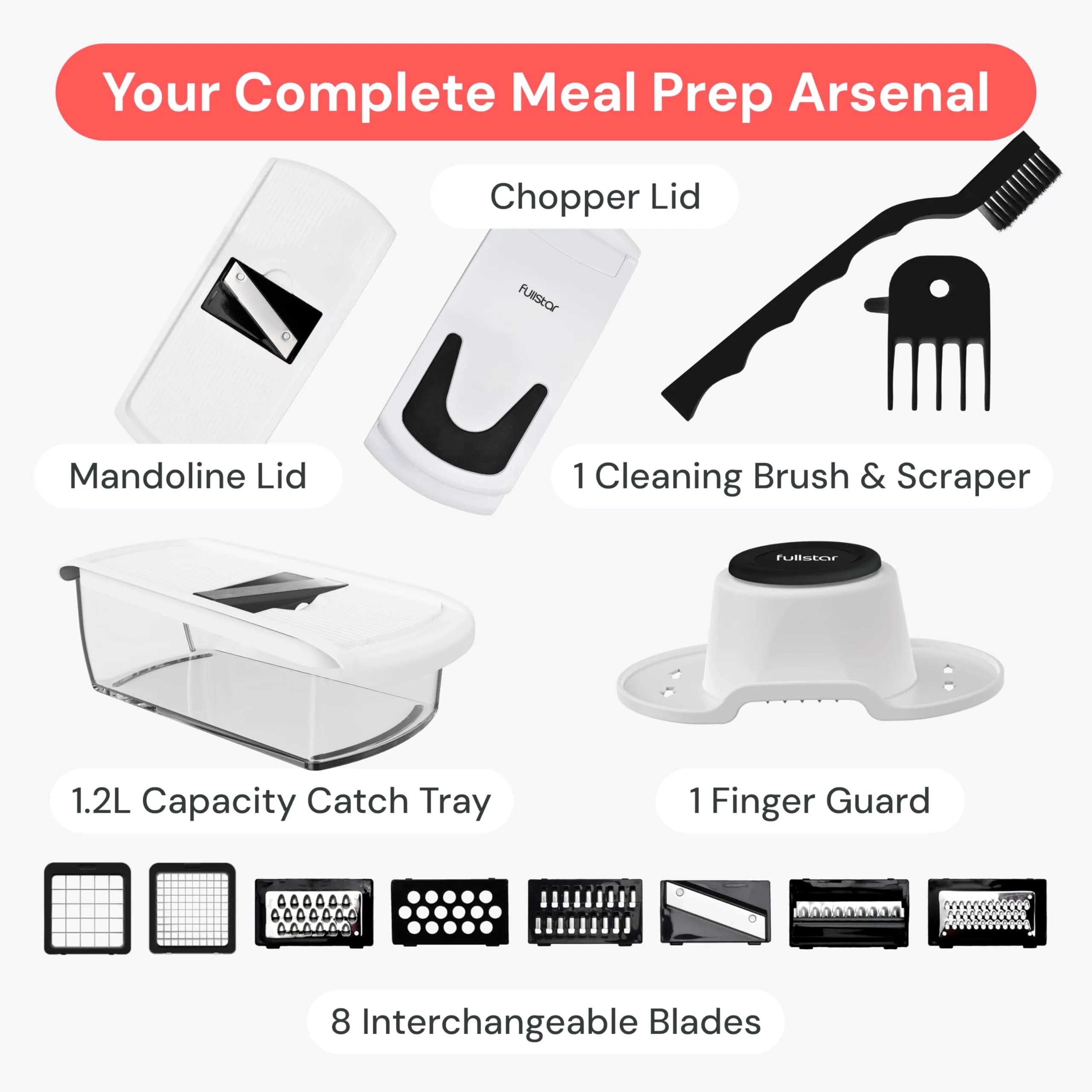 Fullstar Pro Original Vegetable Chopper & Mandoline Slicer Kitchen Gadget 1.16 kg (2.56 lb) | TikTok Viral Kitchen Tool for Fast Prep - view 8