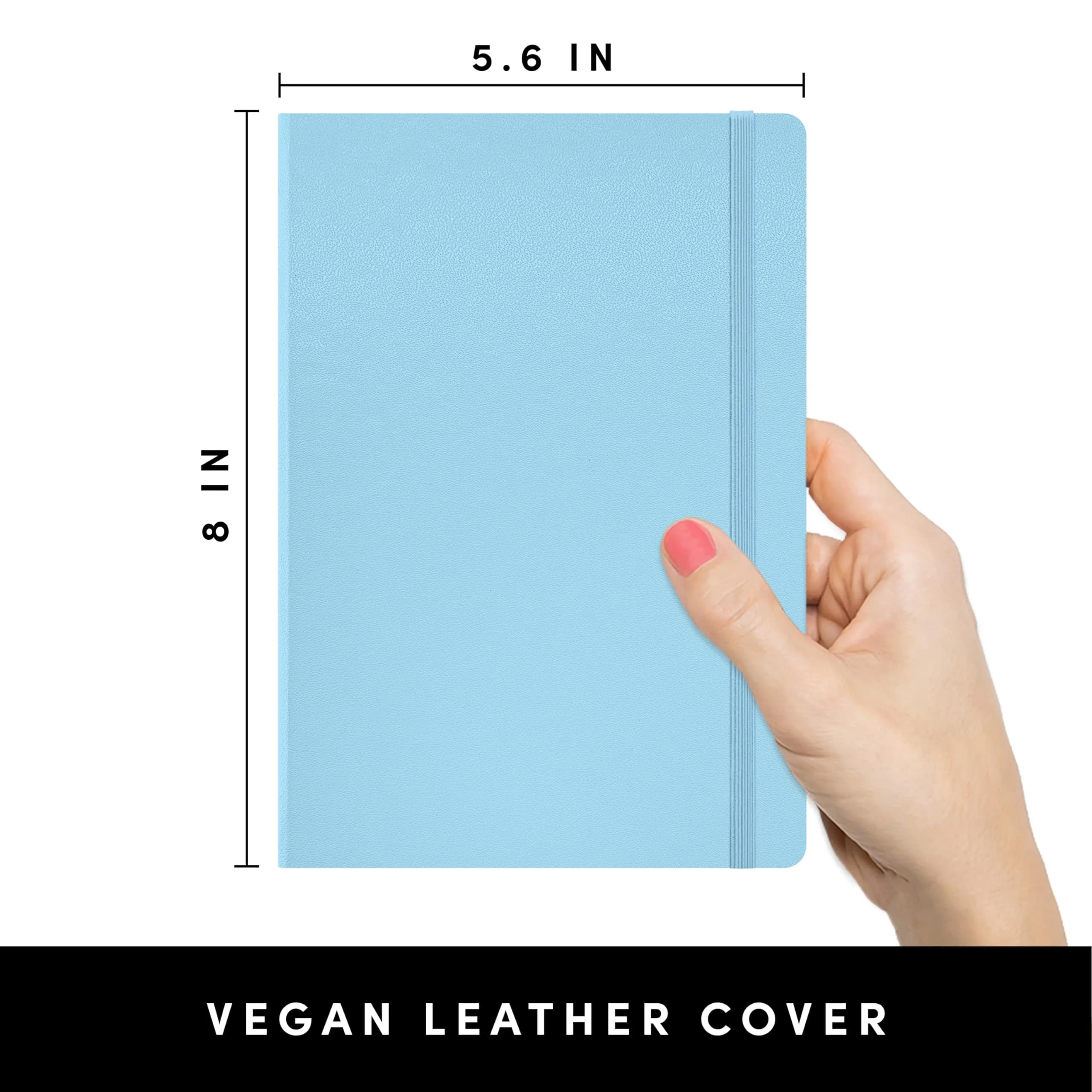 PAPERAGE Blank Journal Notebook, Light Blue, 5.6 x 8 in (14.2 x 20.3 cm) | Acid-Free Paper, Lay Flat Design - view 2