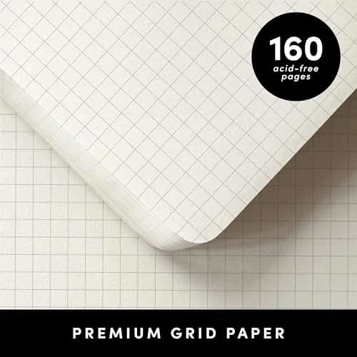 PAPERAGE Graph Paper Journal Notebook, Cognac, 160 Pages, 14.4cm x 20.3cm (5.6 in x 8 in) | 100 GSM Thick Paper for Work or School thumbnail 4