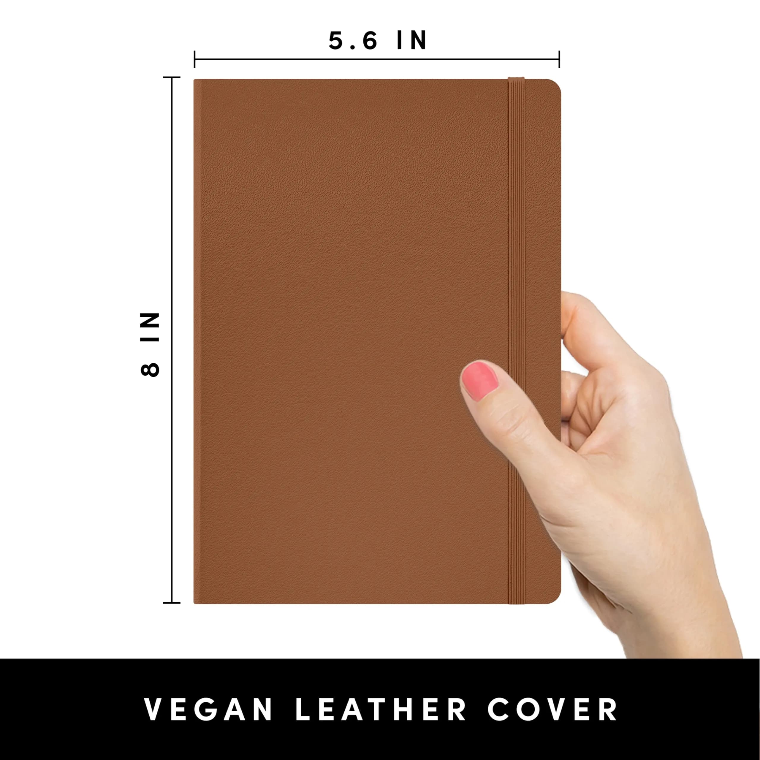 PAPERAGE Graph Paper Journal Notebook, Cognac, 160 Pages, 14.4cm x 20.3cm (5.6 in x 8 in) | 100 GSM Thick Paper for Work or School - view 2