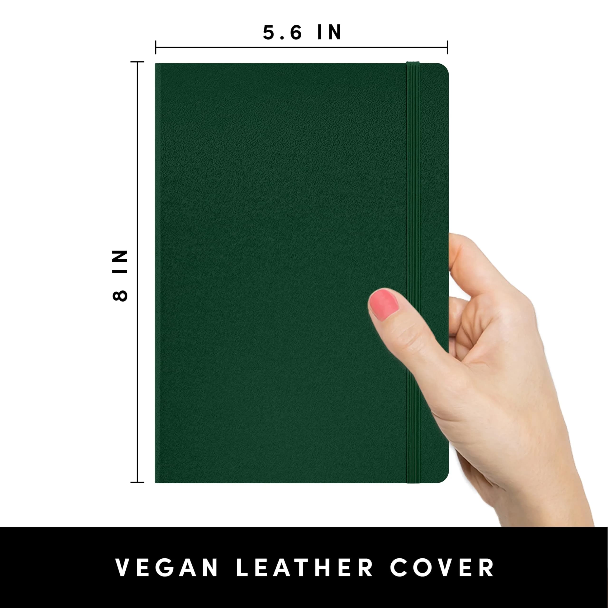 PAPERAGE Lined Journal Notebook Dark Green 252 Pages (5.6 in x 8 in) | Acid-Free Paper for Smooth Writing - view 2