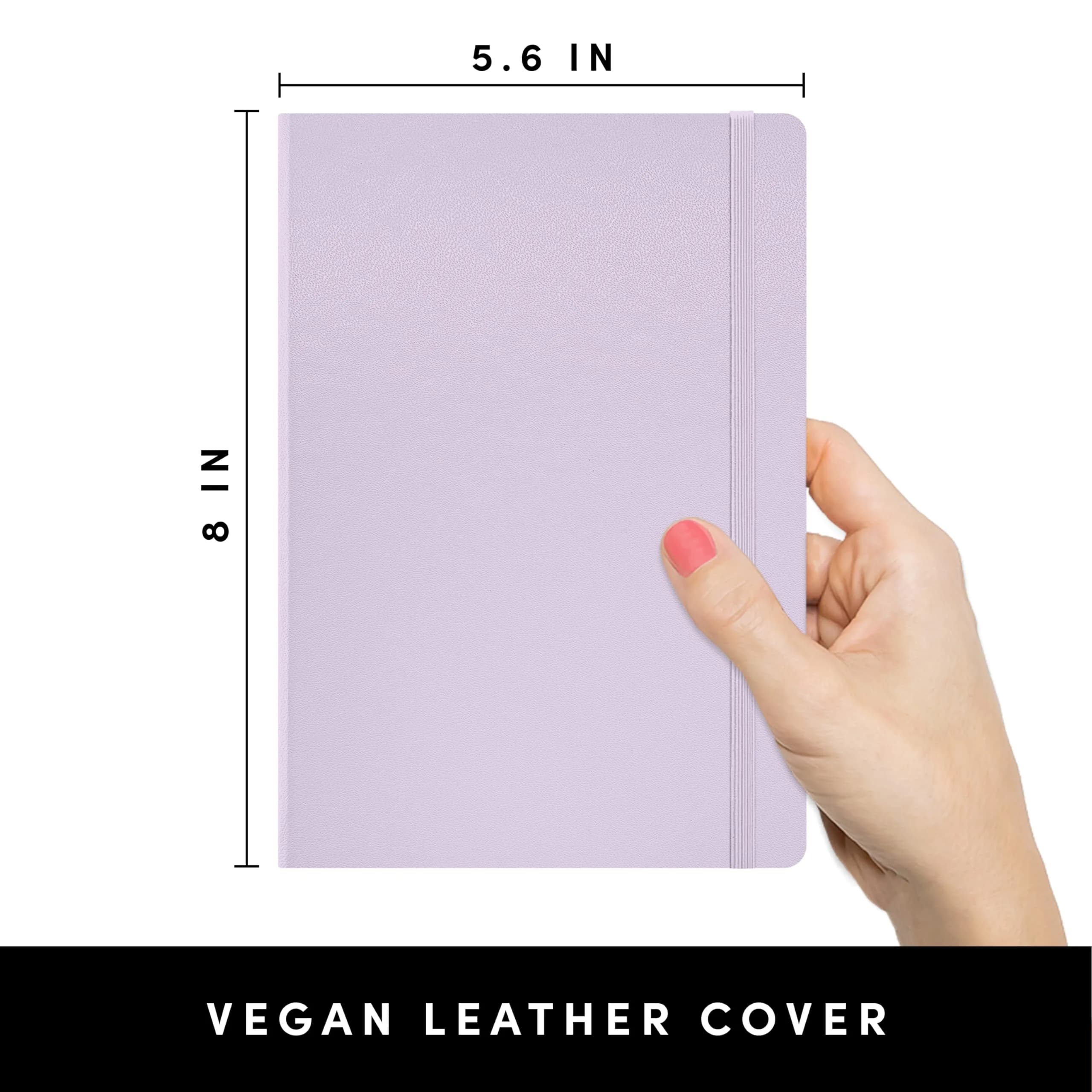 PAPERAGE Grid Paper Journal Notebook (Lavender), 5.6 x 8 in | 160 Pages, 100 GSM Thick Paper - view 2
