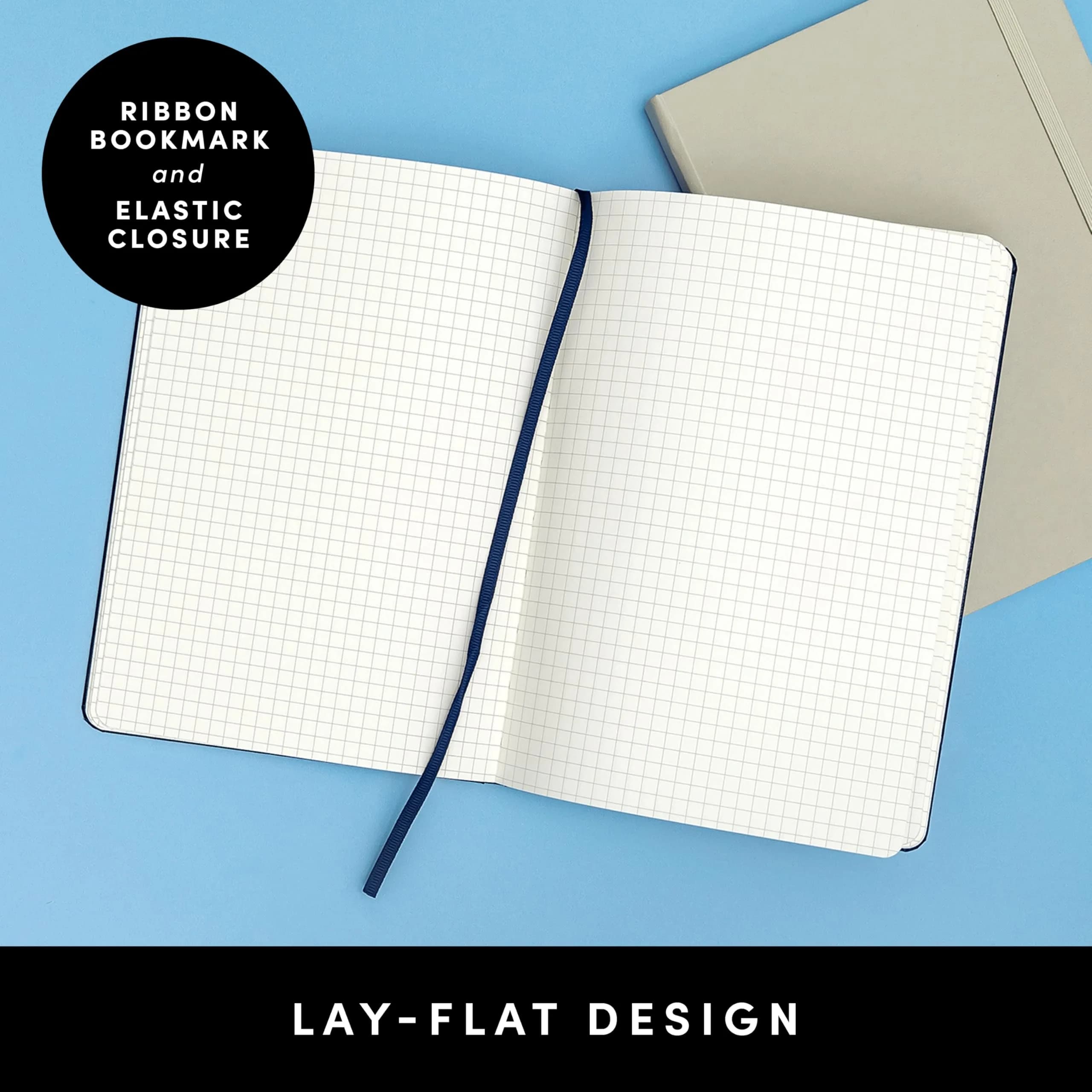 PAPERAGE Grid Paper Journal Notebook (Lavender), 5.6 x 8 in | 160 Pages, 100 GSM Thick Paper - view 3