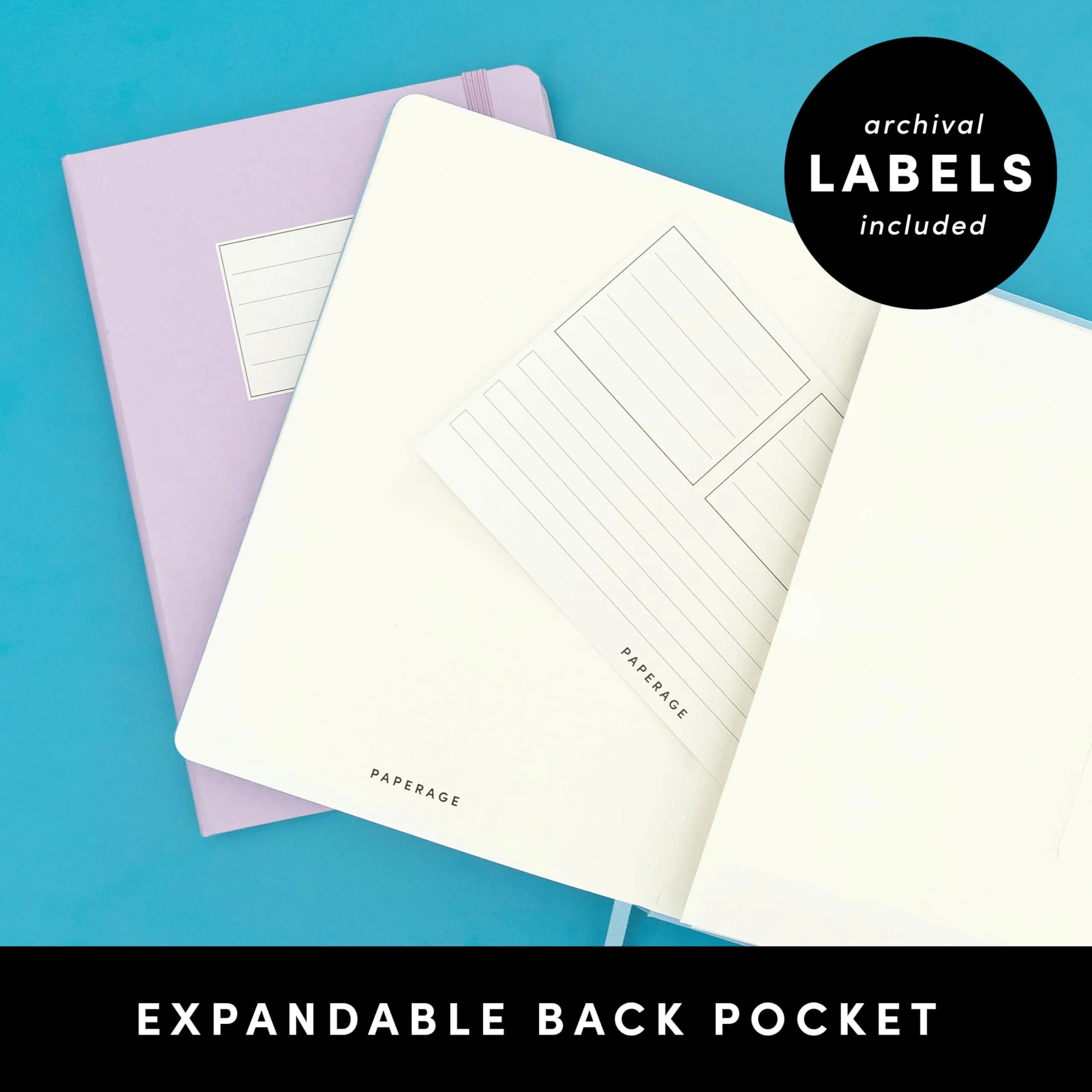 PAPERAGE Grid Paper Journal Notebook (Lavender), 5.6 x 8 in | 160 Pages, 100 GSM Thick Paper - view 5