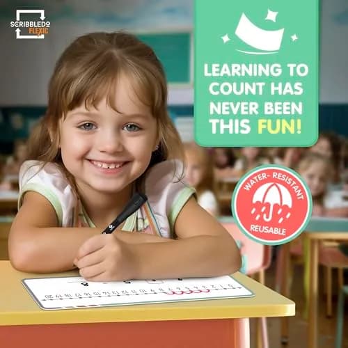 Scribbledo Dry Erase Number Line Sheets 4x12 Inch (10 Pack) | Hands-On Math Practice for Grades 2-3 thumbnail 8