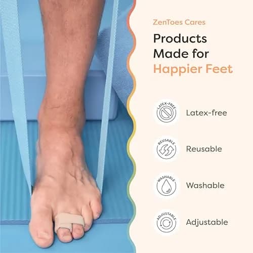 ZenToes Hammer Toe Straightener & Broken Toe Splint Buddy Wraps, 4 Ct | Gentle Support for Middle Toes thumbnail 7