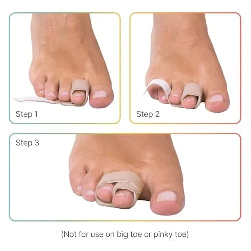 ZenToes Hammer Toe Straightener & Broken Toe Splint Buddy Wraps, 4 Ct | Gentle Support for Middle Toes thumbnail 8