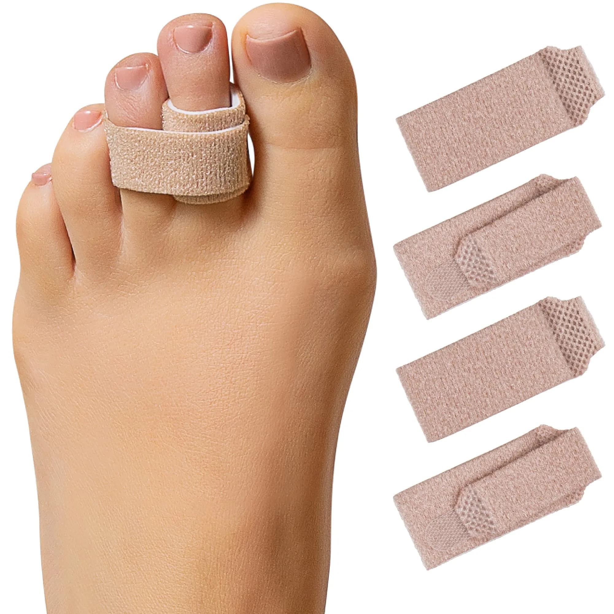 ZenToes Hammer Toe Straightener & Buddy Wraps, 8 Ct | Gentle Toe Support for Everyday Comfort — Original Support Beige / Small