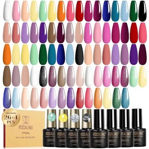 ROSALIND 30pcs Gel Nail Polish Set with Base and Gel Top Coat, 5.1 fl oz (156ml) | Professional Salon Quality for DIY Manicures thumbnail 1
