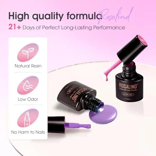 ROSALIND 30pcs Gel Nail Polish Set with Base and Gel Top Coat, 5.1 fl oz (156ml) | Professional Salon Quality for DIY Manicures thumbnail 5