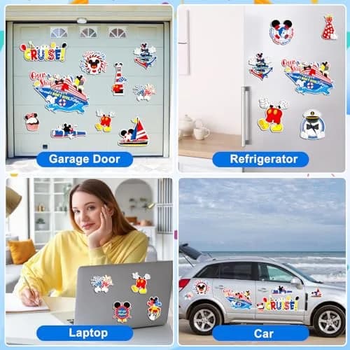 Lionoble 16pcs Reflective Mouse & Cruise Door Magnets | Summer Magnetic Stickers for Cars & Refrigerator thumbnail 7