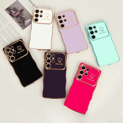 LCHULLE Samsung Galaxy S24 Ultra Case for Women Girls Cute Wave, White | Drop & Camera Protection thumbnail 7