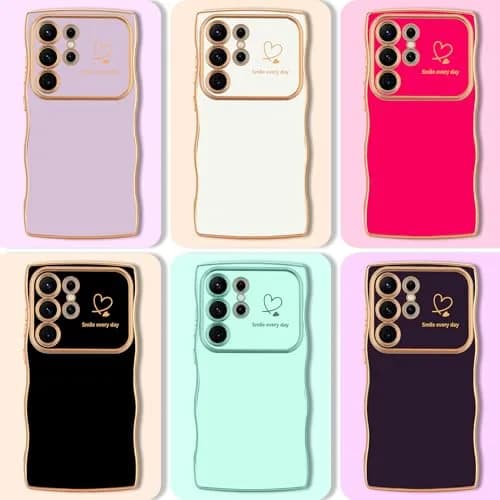 LCHULLE Samsung Galaxy S24 Ultra Case for Women Girls Cute Wave, White | Drop & Camera Protection thumbnail 8