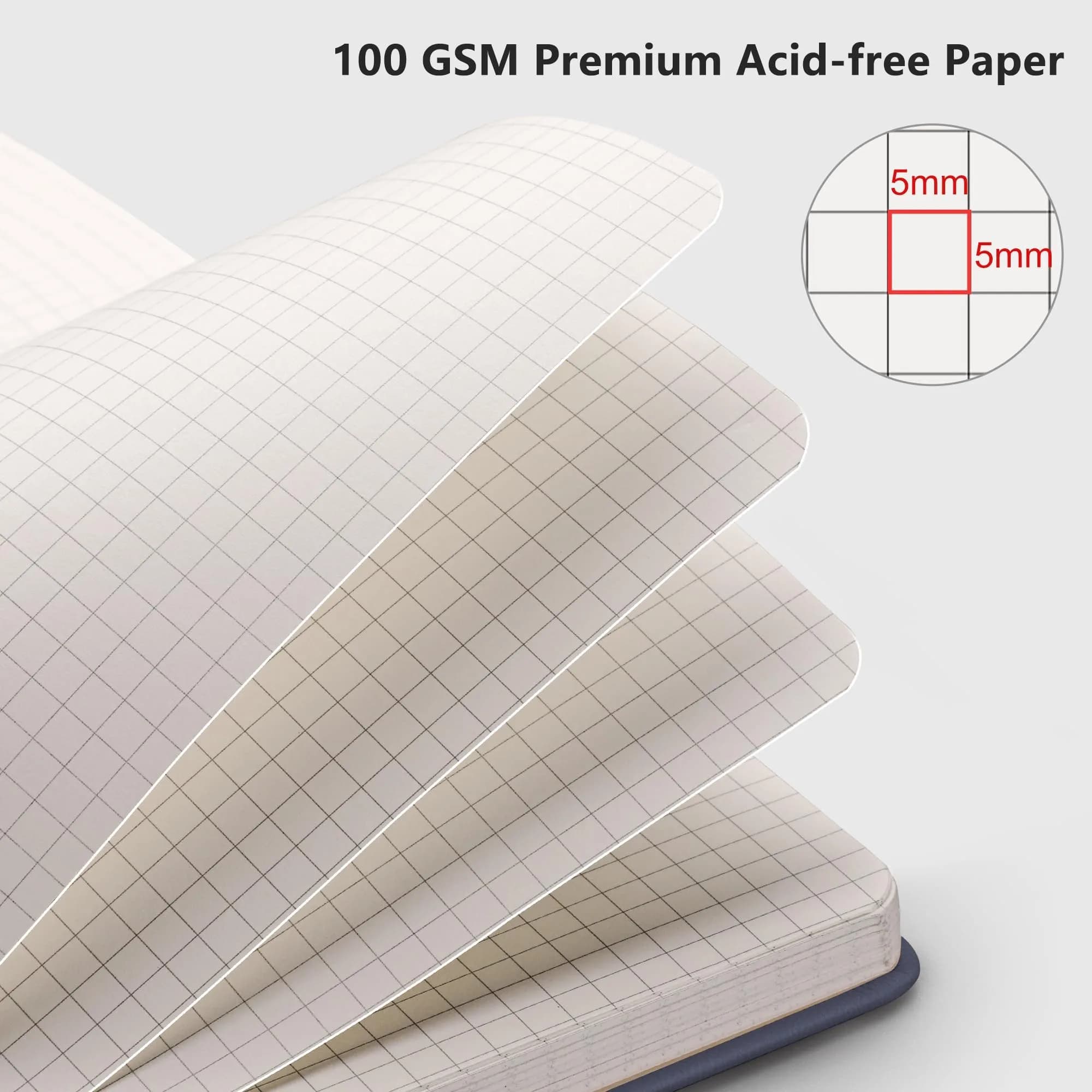 RETTACY Graph Grid Paper Notebook A5 (5.7'' x 8.3'') 192 Pages | Engineering Paper for Students - view 3
