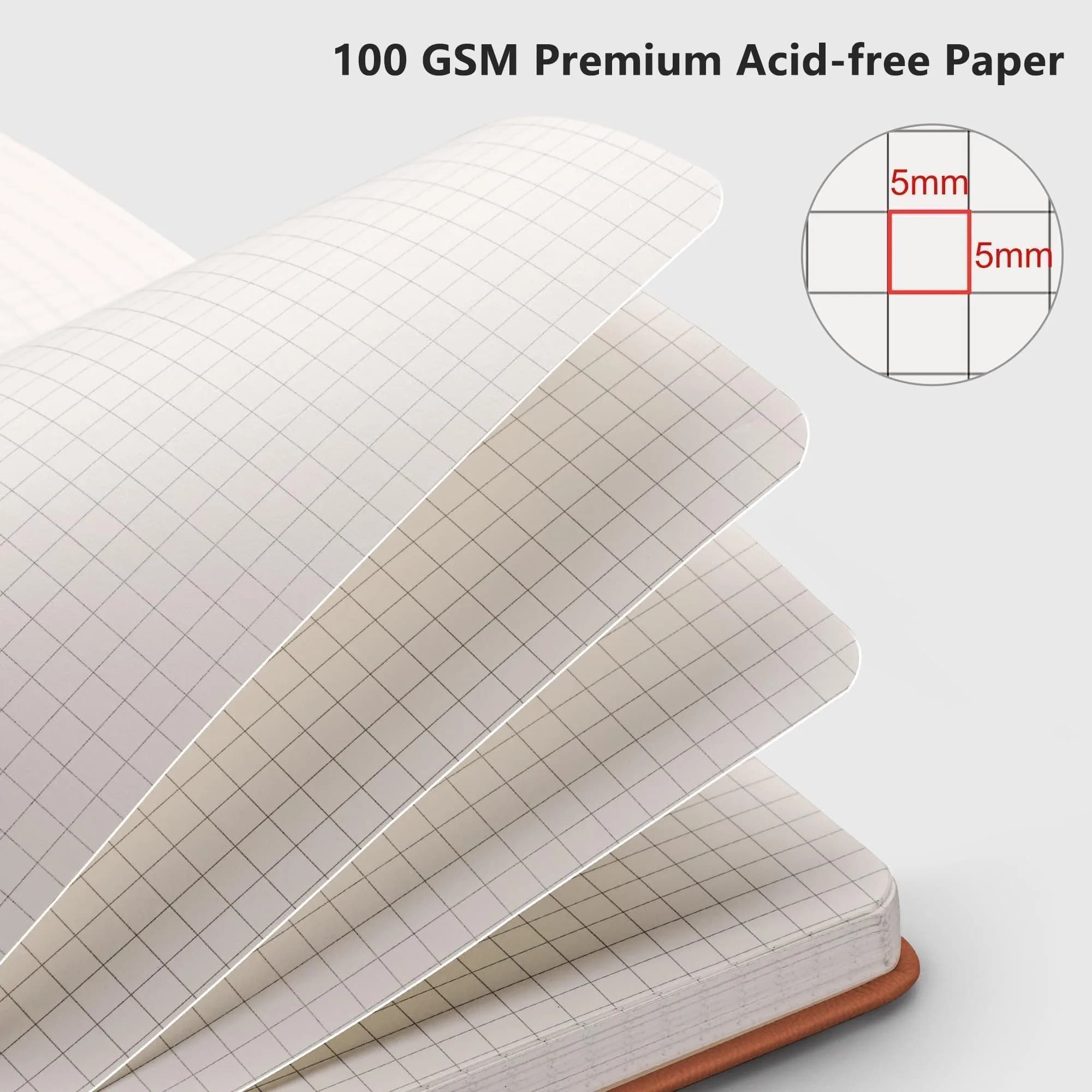 RETTACY Graph Grid Paper Notebook A5 (5.7'' x 8.3'') 192 Pages | USA Import for Students & Professionals - view 3