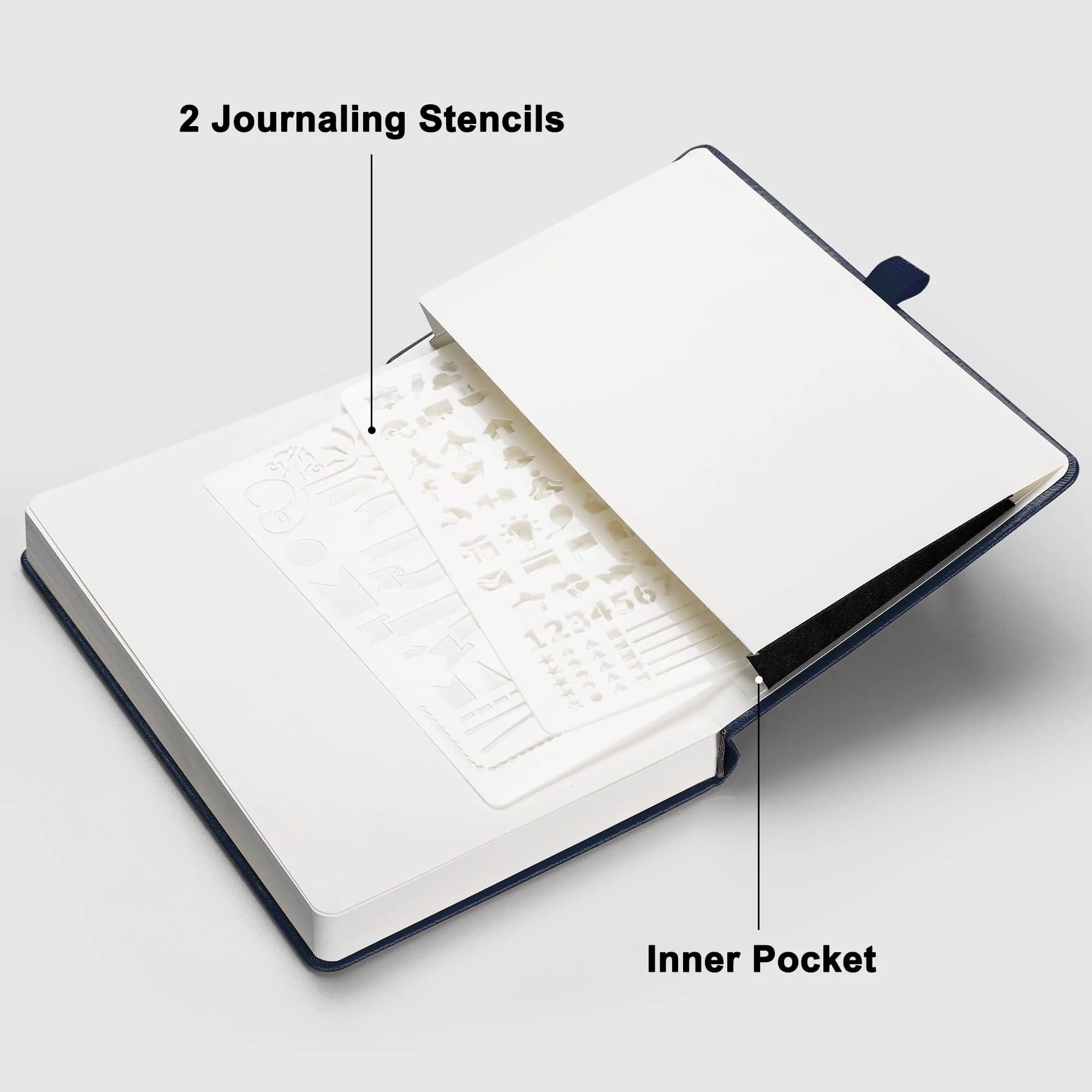 RETTACY Dotted Journal Notebook A5 Navy Blue 192 Pages | Smooth Acid-Free Paper for Bullet Journaling - view 7