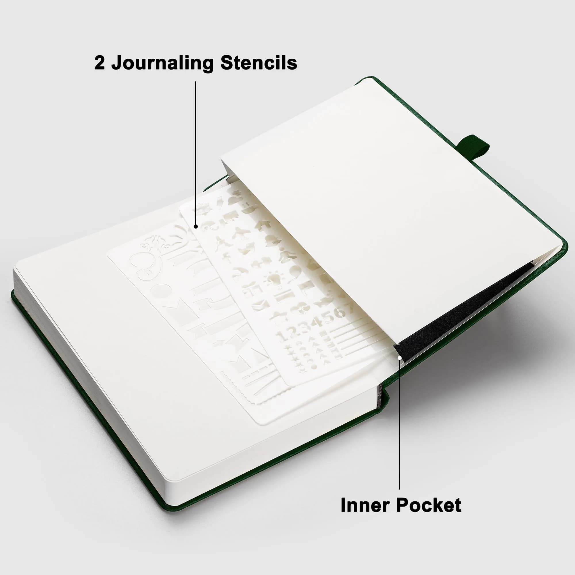 RETTACY Dotted Journal Notebook A5 Dark Green 192 Pages | Acid-Free Paper for Journaling - view 7