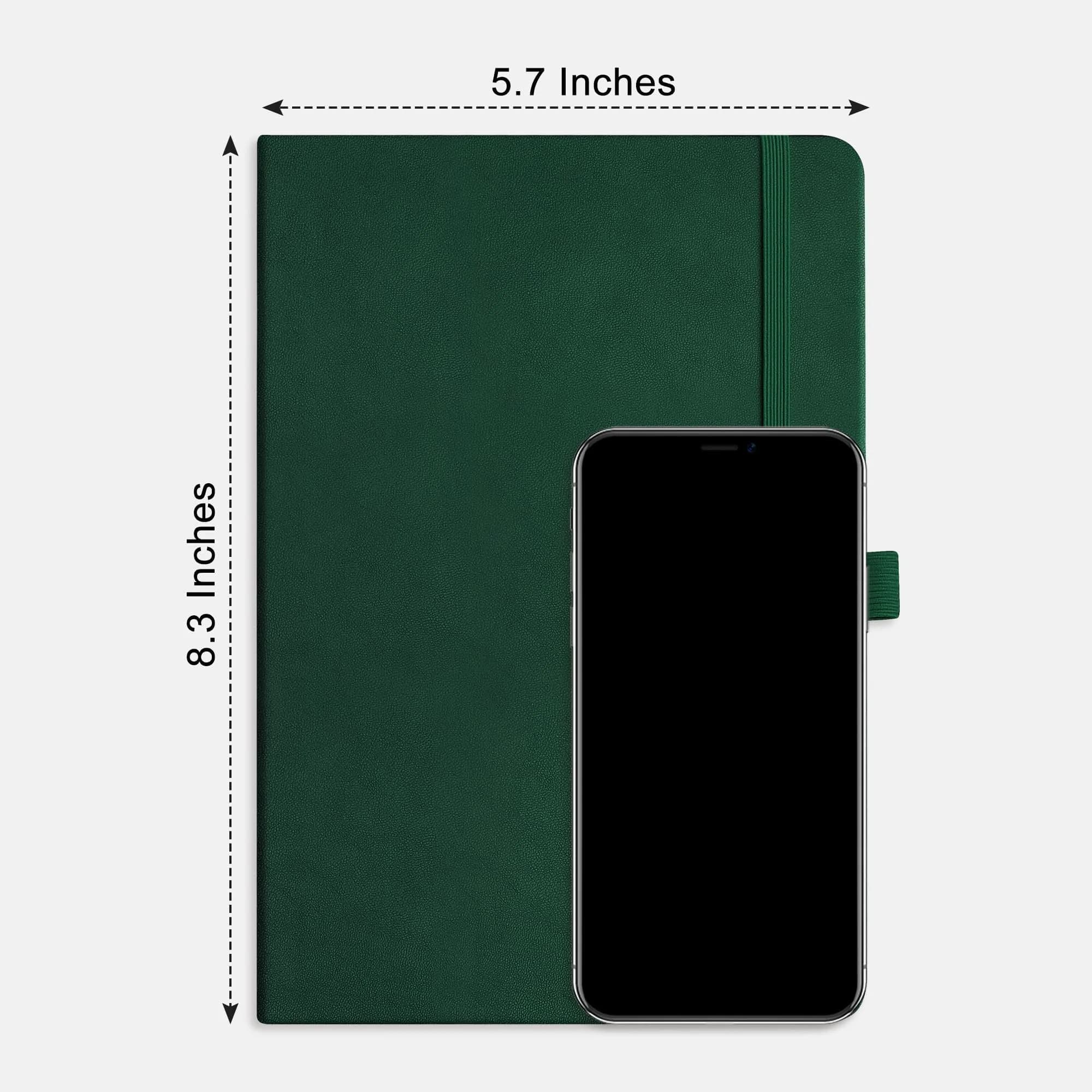 RETTACY Dotted Journal Notebook A5 Dark Green 192 Pages | Acid-Free Paper for Journaling - view 8