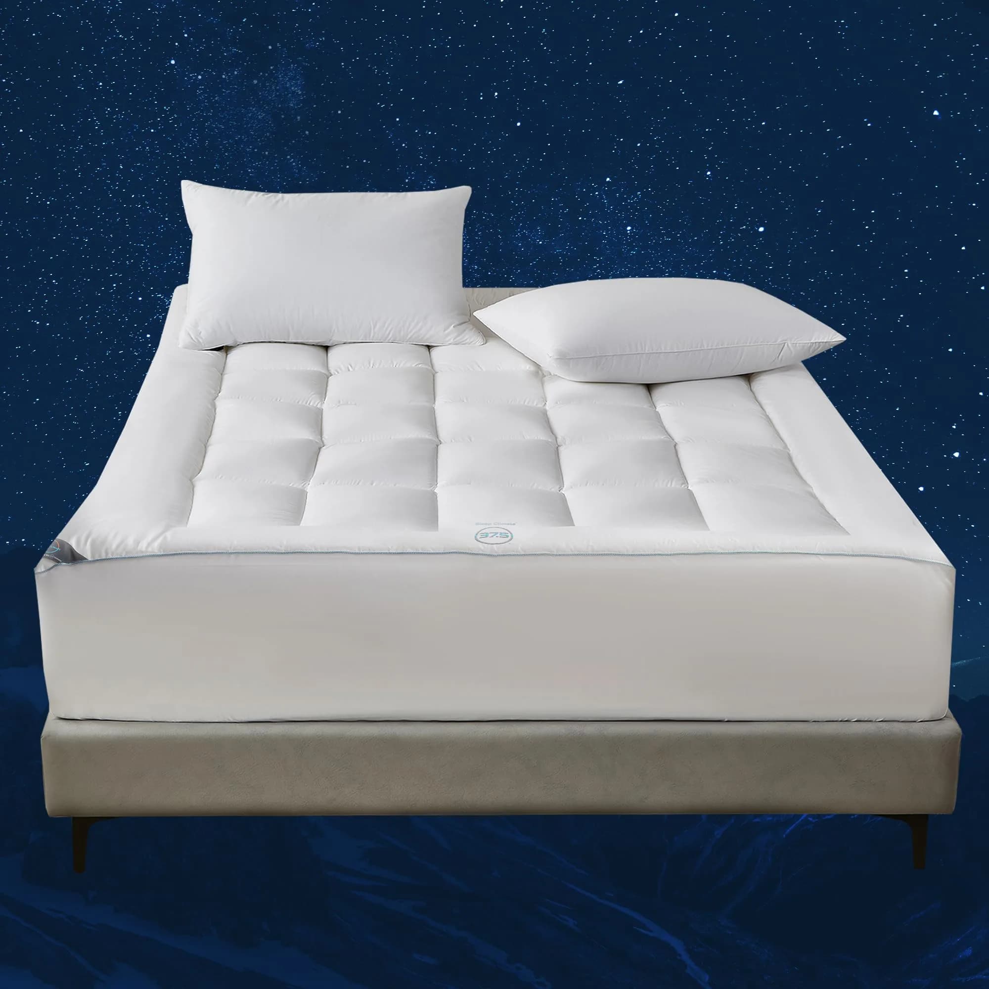 Sleep Climate Temperature Regulating Pillow Top Mattress Topper Twin 300TC Cotton Blend - 37.5® Technology for Deep Sleep
