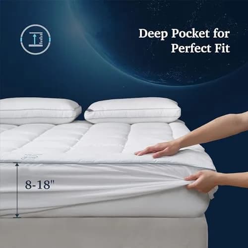 Sleep Climate Temperature Regulating Pillow Top Mattress Topper Twin 300TC Cotton Blend - 37.5® Technology for Deep Sleep thumbnail 4