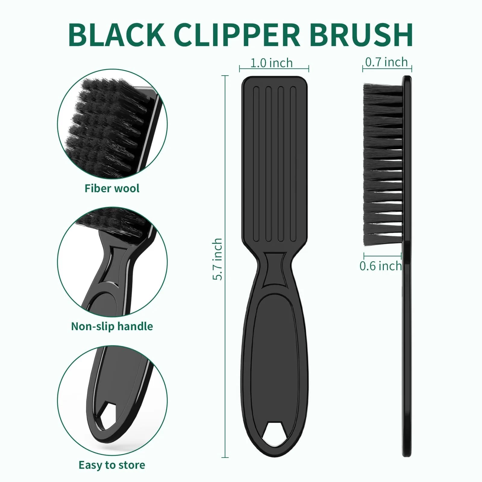 SQULIGT 10 Pcs Barber Clipper Cleaning Brush Set | Nylon Bristle & ABS Handle - view 2