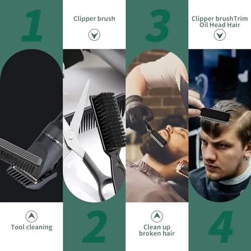 SQULIGT 10 Pcs Barber Clipper Cleaning Brush Set | Nylon Bristle & ABS Handle thumbnail 3