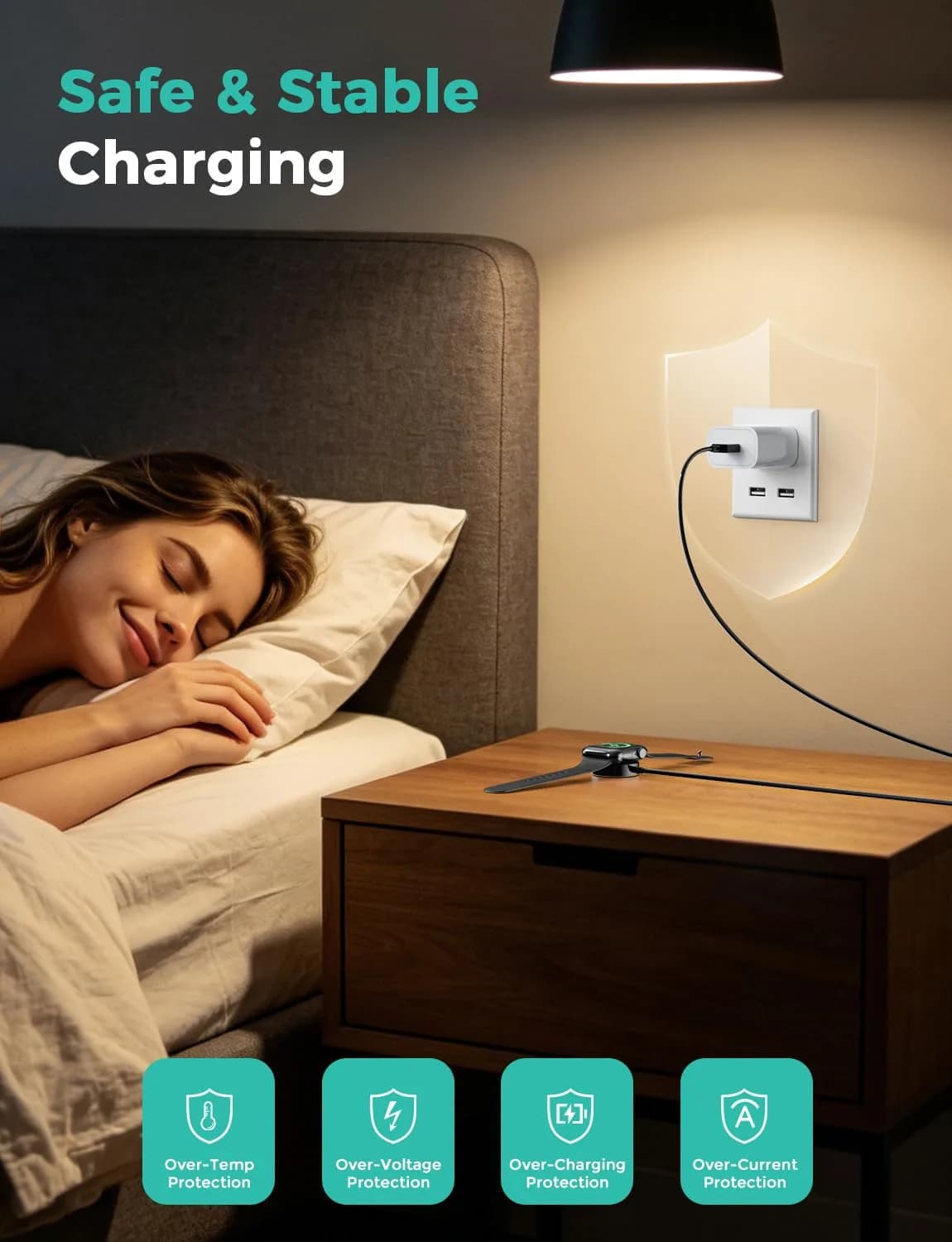 Amasuki Magnetic Fast Charging Cable for Apple Watch 1m (3.3ft) | USB-A to iWatch Series 1-9 Ultra 1-3 SE - view 6