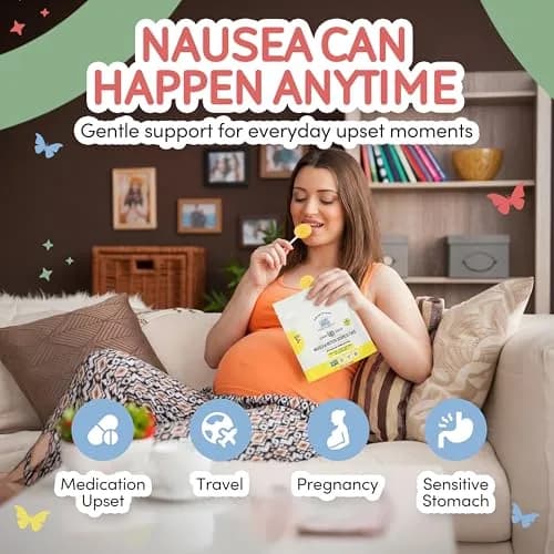 MommaBear Nausea & Motion Sickness Lollipops 5 Pack | Organic Ginger & Lemon Relief for Kids & Adults thumbnail 3