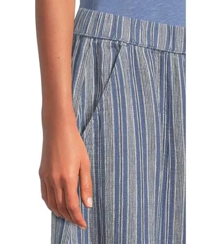 Toad&Co Tate Double Weave Palazzo Pants for Women - Hemp-Blend Construction - Encased Elasticized Waistband Kyanite Stripe MD (US 8-10) One Size | Relaxed Hemp-Blend Palazzo Pants thumbnail 4