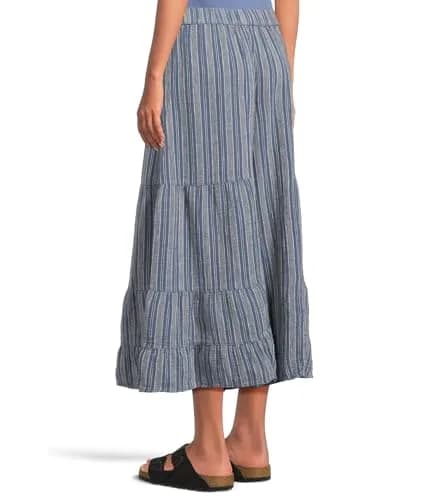 Toad&Co Tate Double Weave Palazzo Pants for Women - Hemp-Blend Construction - Encased Elasticized Waistband Kyanite Stripe MD (US 8-10) One Size | Relaxed Hemp-Blend Palazzo Pants thumbnail 3