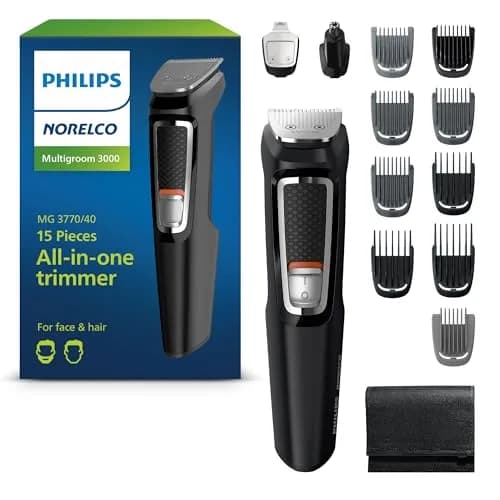 Norelco Multigroom 3000 MG3770/40 15-Piece Grooming Kit | Beard Trimmer, Hair Clipper, Nose & Ear Trimmer - main product image
