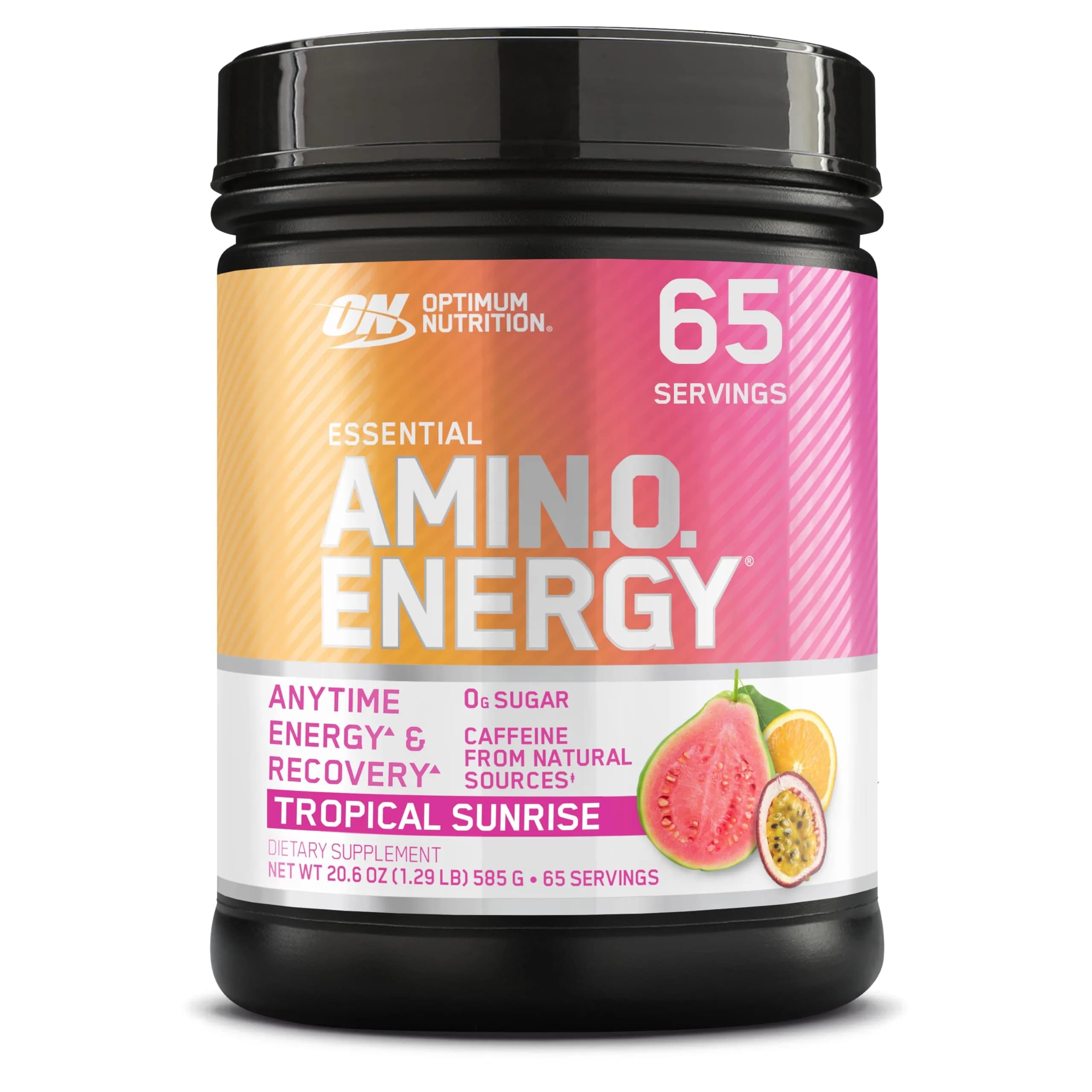 Optimum Nutrition Amino Energy Tropical Sunrise Flavor, 65 Servings (1.29 lb / 584g) | Energy & Recovery Blend - main product image