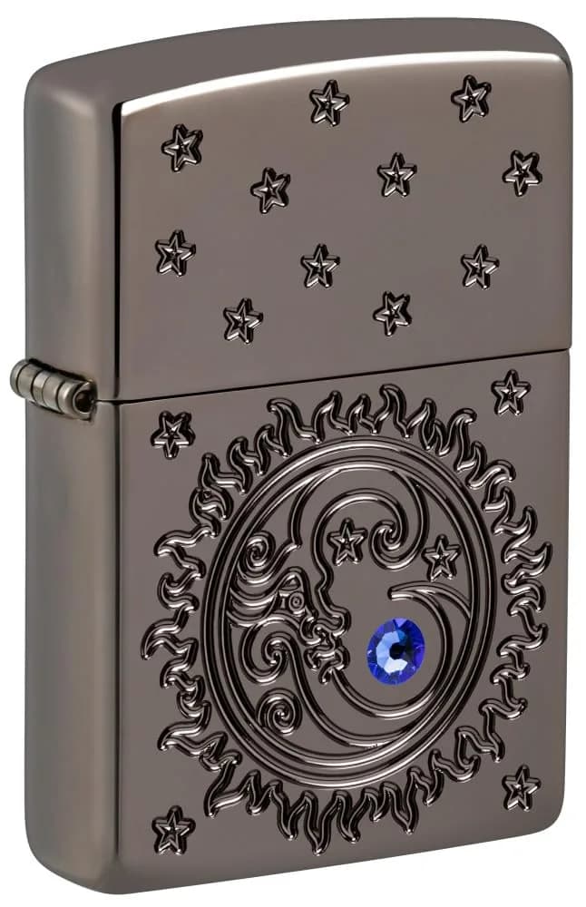 Zippo Ocean Crystal Black Ice Pocket Lighter | Windproof Metal Construction — Gray