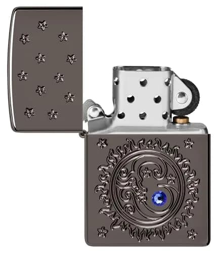Zippo Ocean Crystal Black Ice Pocket Lighter | Windproof Metal Construction thumbnail 4
