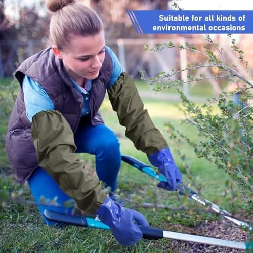 MUMUKE Long Waterproof Gloves 28 Inch XX-Large | Chemical Resistant PVC with Cotton Liner thumbnail 5