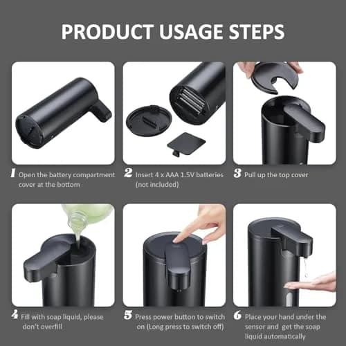 Crehora Automatic Soap Dispenser Touchless, 340ml | Hygienic, Waterproof & Adjustable Volume thumbnail 7