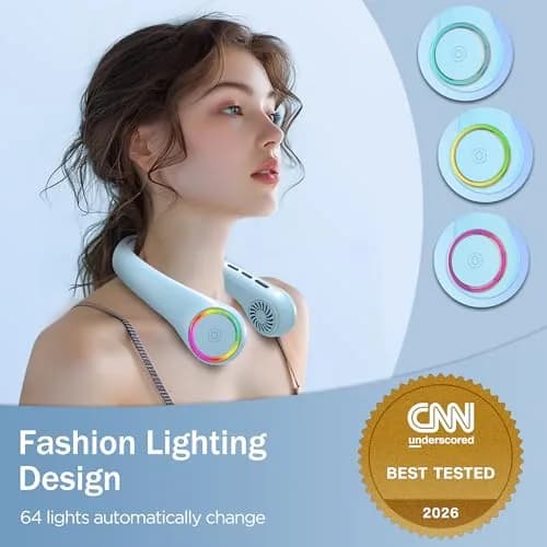 GULAKI Portable Neck Fan with 4000mAh Battery | Hands-Free Cooling for Summer thumbnail 4