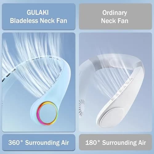 GULAKI Portable Neck Fan with 4000mAh Battery | Hands-Free Cooling for Summer thumbnail 7