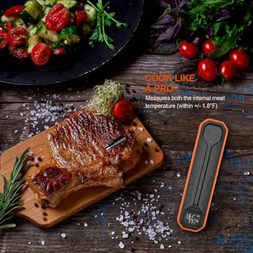 Dewjom Wireless Meat Thermometer – Digital Cooking Thermometer with Wireless Probe – 500Ft Range, App Control, Preprogrammed Temperatures thumbnail 2