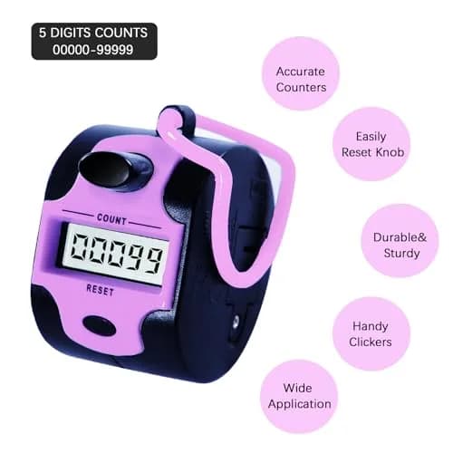 TESEAS Digital Tally Counter Clicker Handheld 2 Pack 99999 Count | Accurate Manual Lap Tracker thumbnail 3