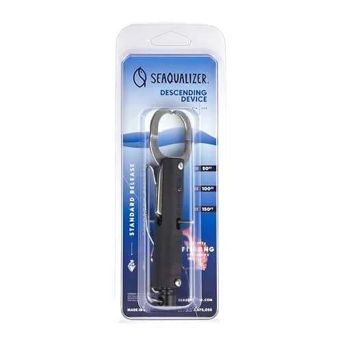 SeaQualizer Fish Descending Device – 3 Setting Release Device for Fishing – Non-Invasive and Reusable Fish Release Tool – NOAA Compliant - Made in USA (50, 100, 150 Feet Release) thumbnail 1
