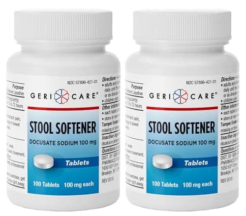 GeriCare Docusate Sodium Stool Softeners 100mg | Daily Relief for Women, Men & Elderly thumbnail 1