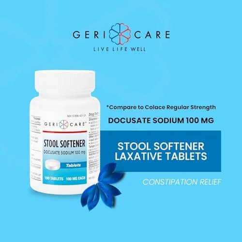 GeriCare Docusate Sodium Stool Softeners 100mg | Daily Relief for Women, Men & Elderly thumbnail 3