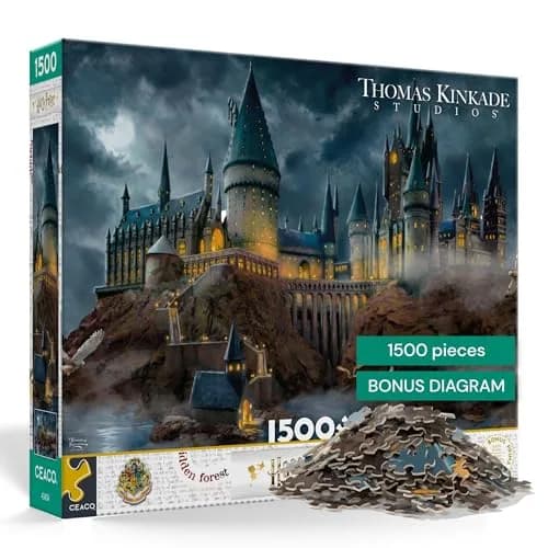 Ceaco Thomas Kinkade Harry Potter Hogwarts Castle 1500 Piece Jigsaw Puzzle 26.5 x 38.5 inches (67.3 x 97.8 cm) thumbnail 1