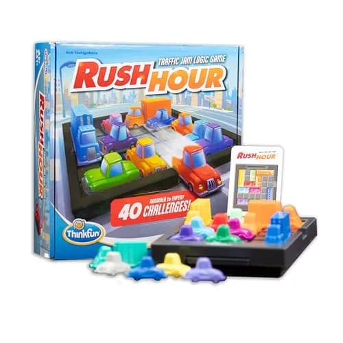 ThinkFun Rush Hour Logic Game with 40 Challenges | STEM Toy for Kids Age 8+ (22.5 cm x 23.5 cm x 6 cm) thumbnail 1