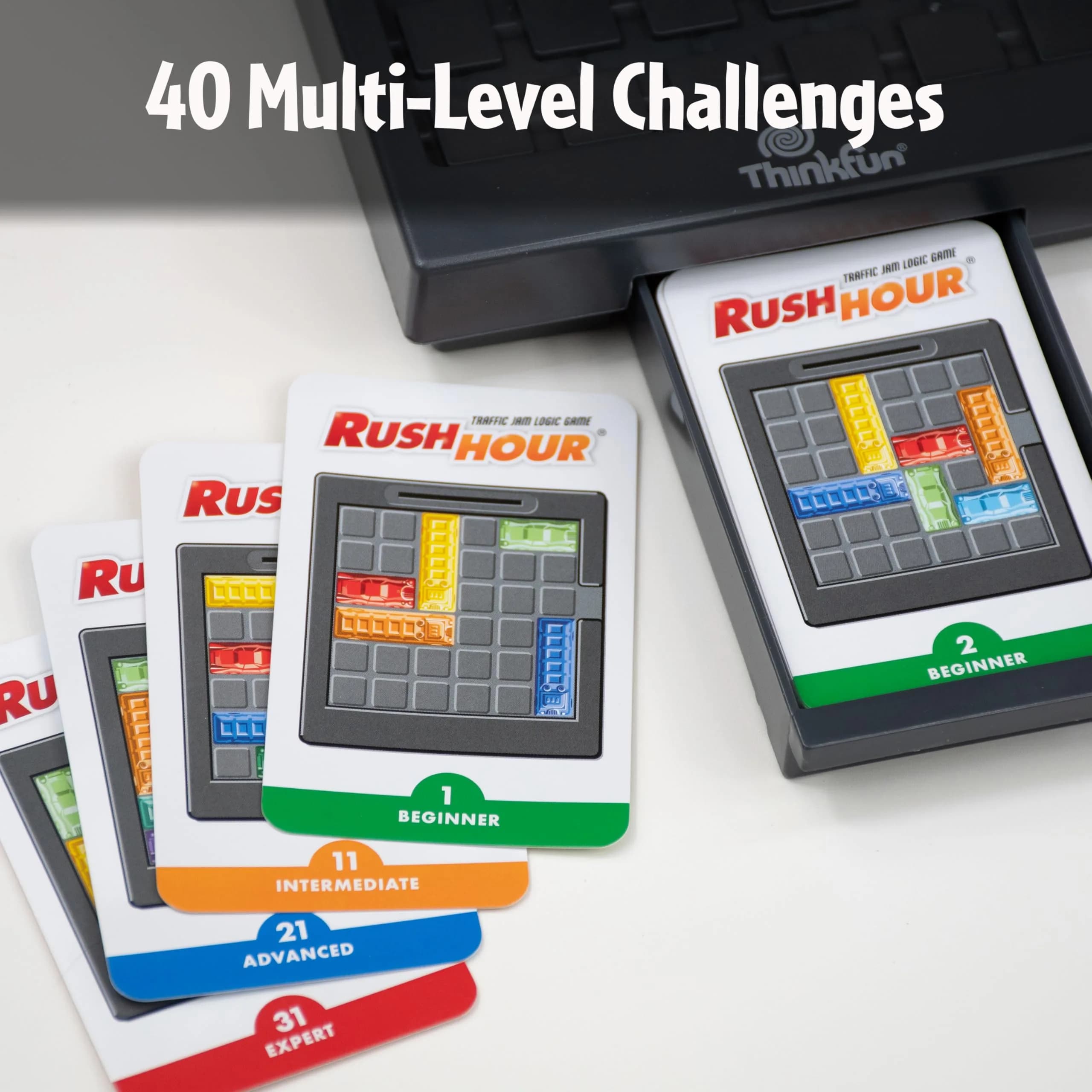ThinkFun Rush Hour Logic Game with 40 Challenges | STEM Toy for Kids Age 8+ (22.5 cm x 23.5 cm x 6 cm) - view 3