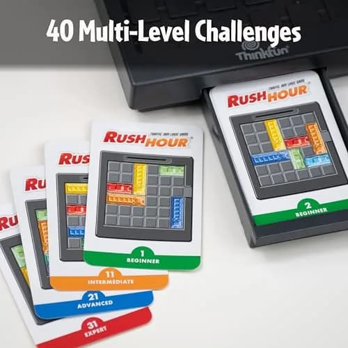 ThinkFun Rush Hour Logic Game with 40 Challenges | STEM Toy for Kids Age 8+ (22.5 cm x 23.5 cm x 6 cm) thumbnail 3
