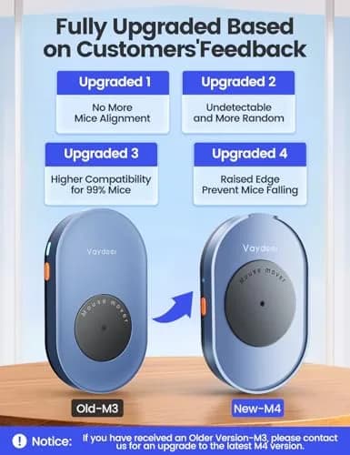 Vaydeer Mouse Jiggler M3 Mouse Mover Light Purple | Undetectable USB Computer Awakening Device thumbnail 5
