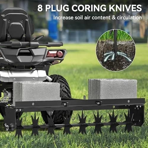 YINTATECH 48" Tow-Behind Lawn Aerator with Universal Hitch | Soil Loosening & Oxygenation Tool for Lawn Care thumbnail 6
